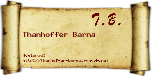 Thanhoffer Barna névjegykártya
