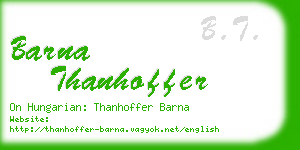 barna thanhoffer business card